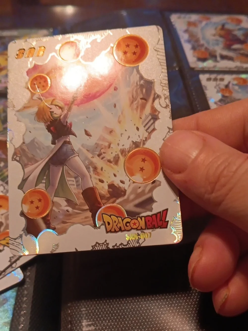 Pokemon Dragon Ball Holographic Card - Orange, White, Silver